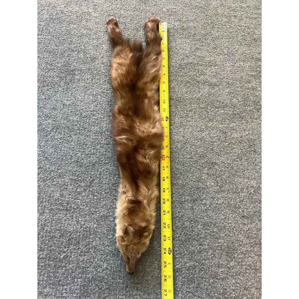 VTG Stone Marten Real Fur Scarf Taxidermy w/ Paws Tail Shawl Wrap Neck Warmer